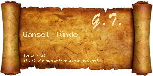 Gansel Tünde névjegykártya
